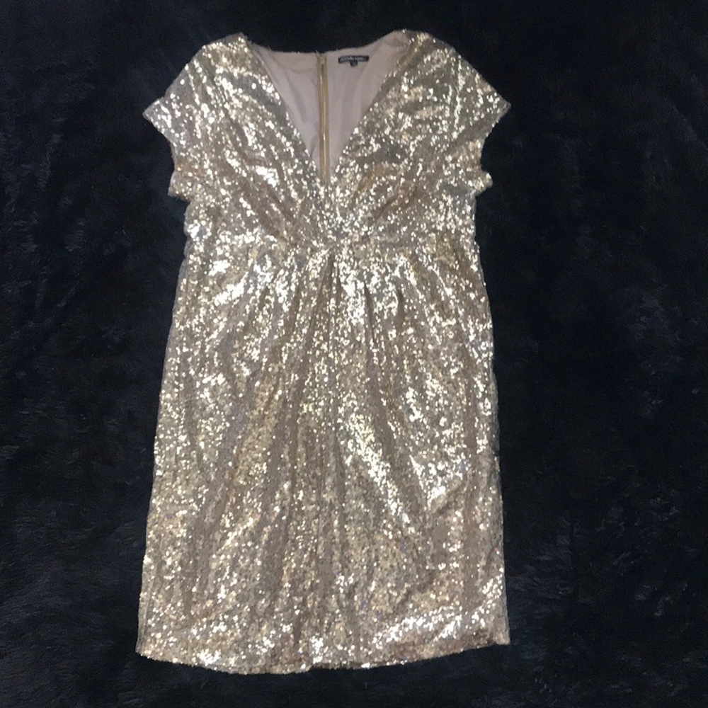 Gold sequin dress